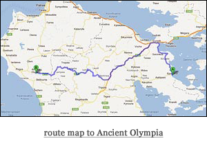 route map to Ancient Olympia