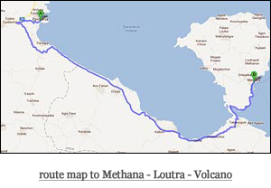 route map to Methana - Loutra - Volcano