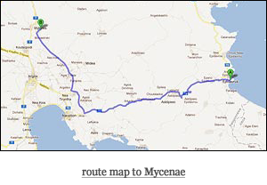 route map to Mycenae