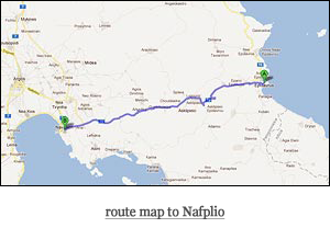 route map to Nafplio